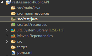 restAssured-PublicAPI Maven Project File Structure - Eclipse IDE.png